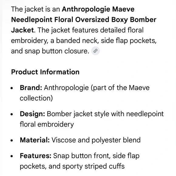 Anthropologie Floral Embroidered Boho Bomber Jacket Size XS - Picture 15 of 15